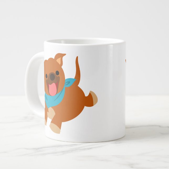 Caneca De Café Grande Belo e Feliz Cartoon Staffie Jumbo Mug (Frente Esquerda)