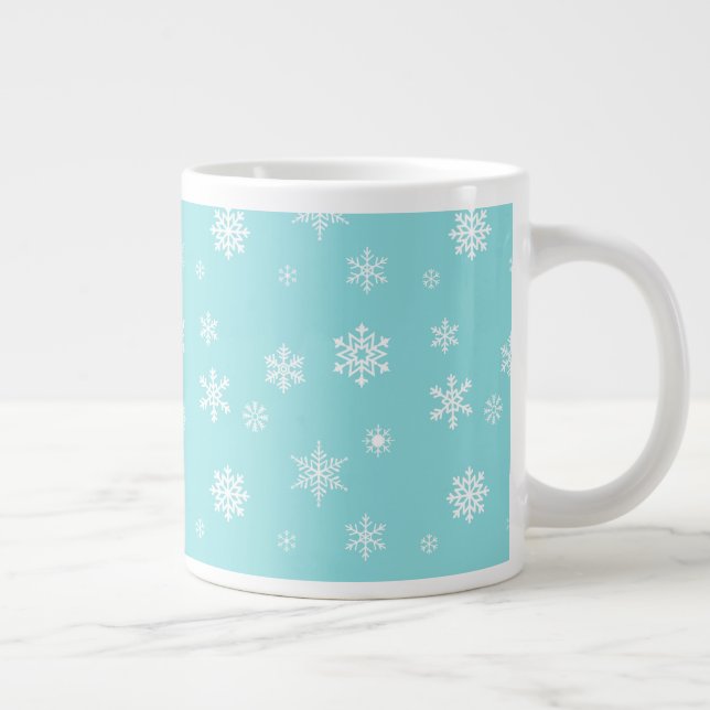 Caneca De Café Grande Belo padrão de floco de neve (Direita)