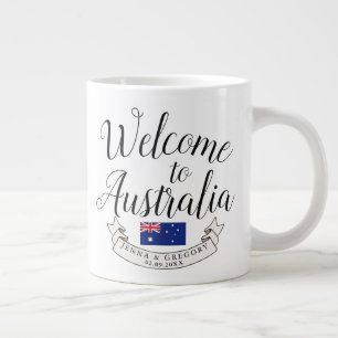 Caneca De Café Grande Bem-vindo à Austrália Personalização de Casam