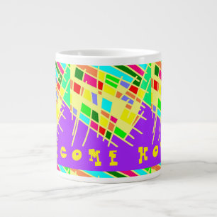 Caneca De Café Grande Bem-vindos a casa, brita e a mensagem