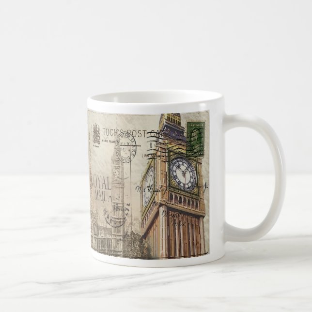 Caneca De Café Grande ben da torre de relógios britânica london (Direita)