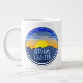 Caneca De Café Grande Bendito e Grato