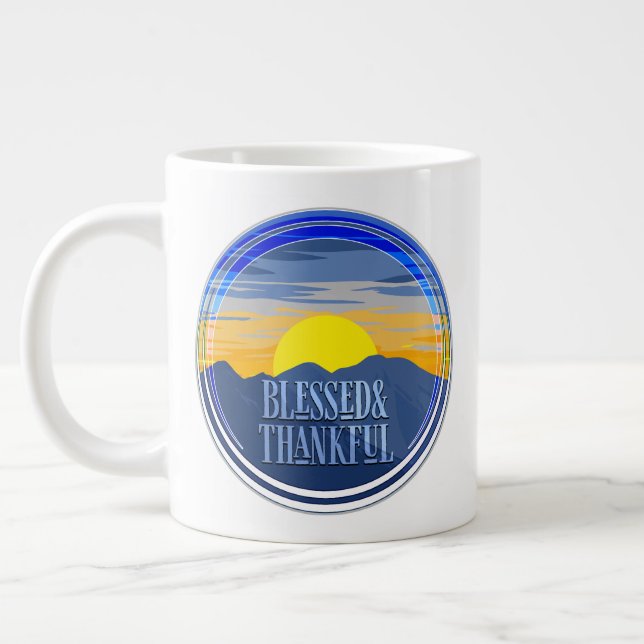 Caneca De Café Grande Bendito e Grato (Esquerda)