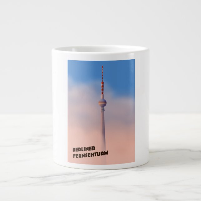 Caneca De Café Grande Berliner Fernsehturm ,Torre de Berlim (Frente)
