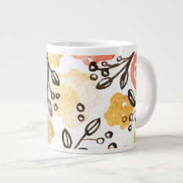 Caneca De Café Grande Berries e Floral