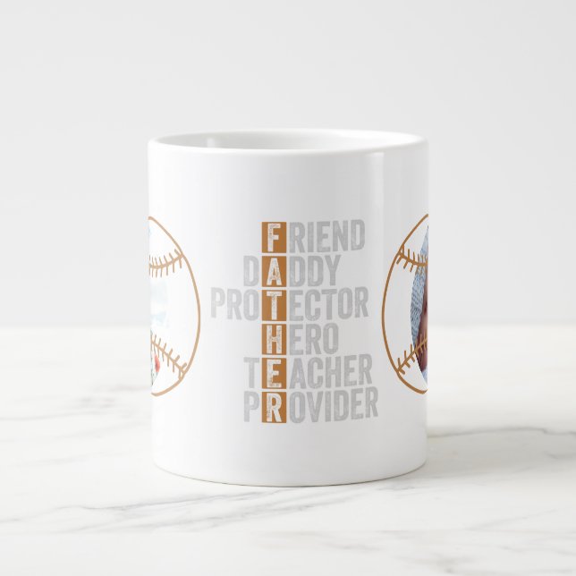 Caneca De Café Grande Best Dad Father Protector Hero Teacher Provider (Frente)