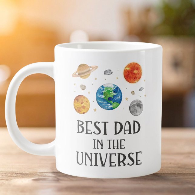 Caneca De Café Grande Best Dad in The Universe Funny Quote Fathers Day  (Criador carregado)