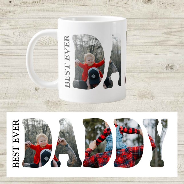 Caneca De Café Grande Best Daddy Ever Photo Mug, Custom Father birthday  (Criador carregado)