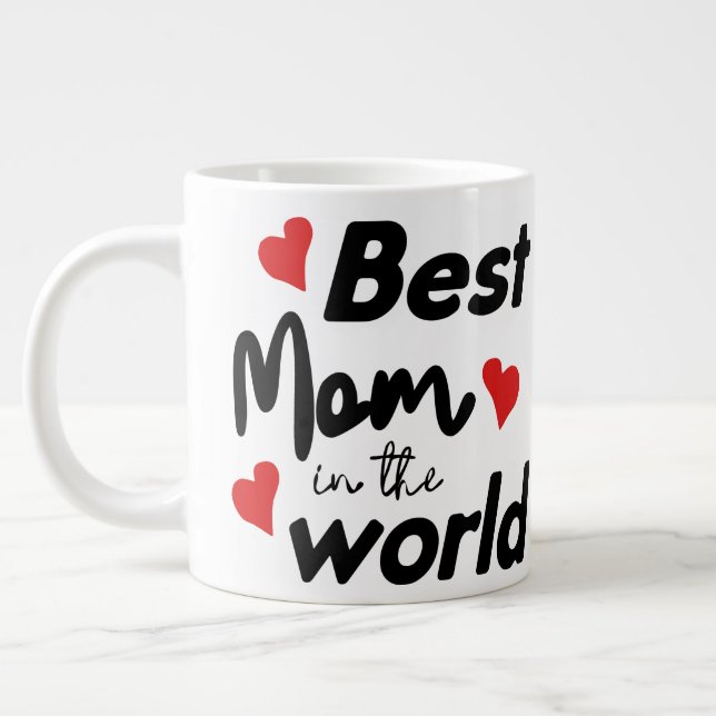 Caneca De Café Grande Best Mom In The World Mother's Day (Esquerda)