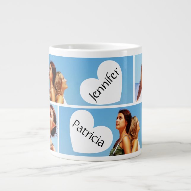 Caneca De Café Grande Bestie - Friends Keepsake Photo Collage (Frente)