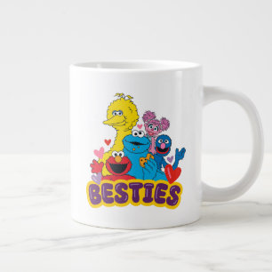 Caneca De Café Grande Besties De Namorados Da Rua Sésamo