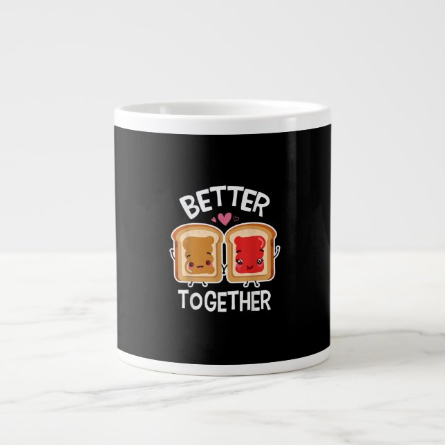 Caneca De Café Grande Better Together Fun Couple Playful Style  (Frente)