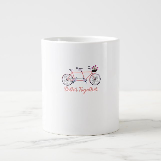 Caneca De Café Grande Better Together Tandem Bicycle Together Modern De (Frente)