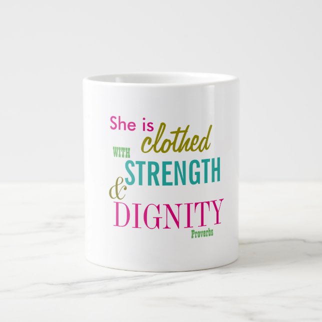 Caneca De Café Grande Bíblia de Dignidade de Força Verse Girls Inspiraci (Frente)