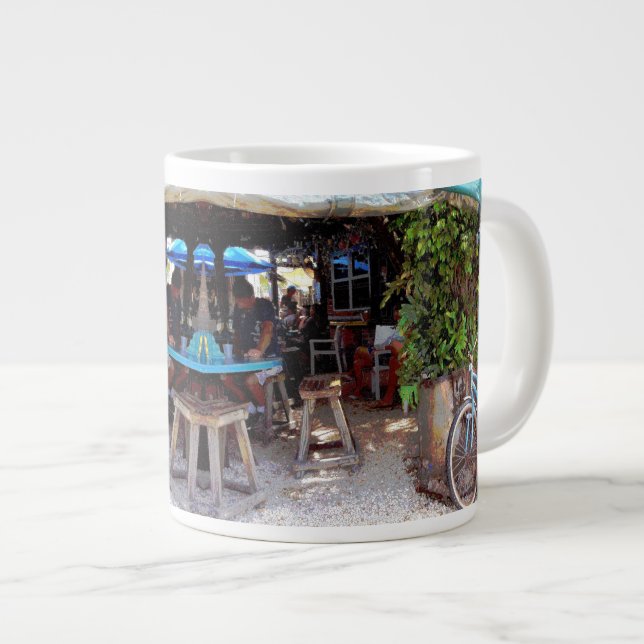 Caneca De Café Grande Bicicleta Azul (Frente Esquerda)