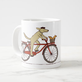 Caneca De Café Grande Bicicleta Cachorro com Esquilo - Arte Animal Diver