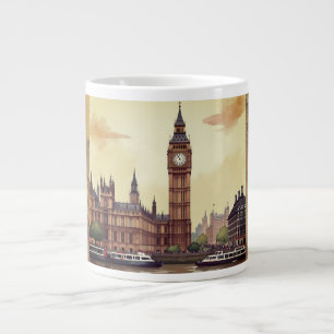 Caneca De Café Grande Big Ben Clock Tower London, Estilo Vintage