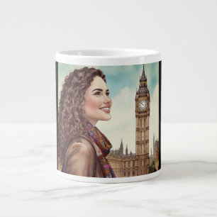 Caneca De Café Grande Big Ben Clock Tower, Lovely Lady Vacation em Londr