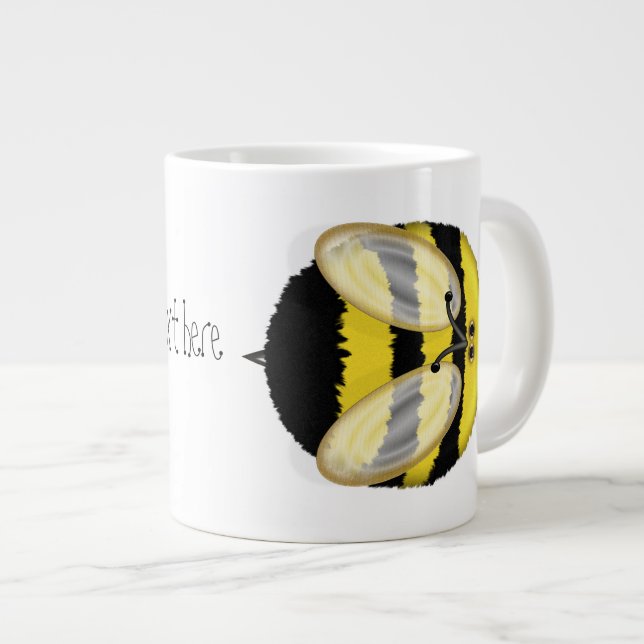 Caneca De Café Grande Big Bumble Bee Personalizado Jumbo Mug (Frente Esquerda)