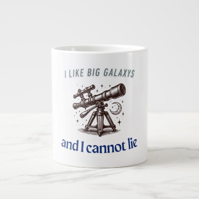 Caneca De Café Grande Big Galaxys Funny Space (Frente)