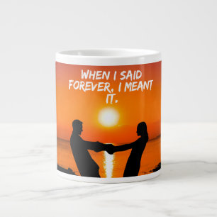 Caneca De Café Grande Big Love Mug com citação romântica