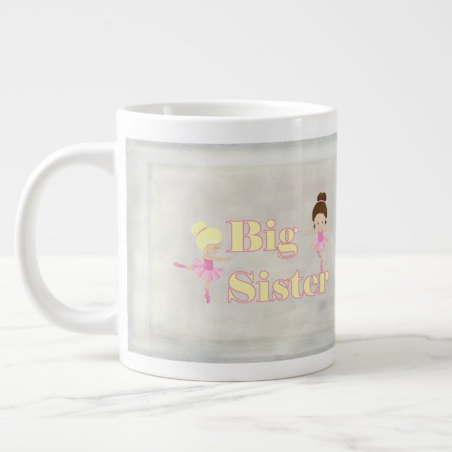 Caneca De Café Grande Big Sister Dancing Ballerina Sibling (Esquerda)