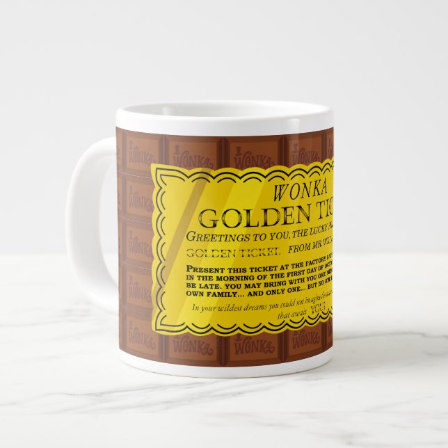 Caneca De Café Grande Bilhete de Ouro Willy Wonka (Frente Esquerda)