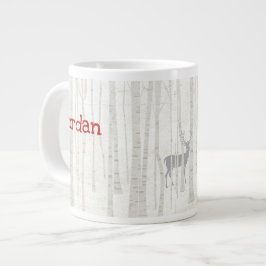 Caneca De Café Grande Birch Woods Deer Jumbo Mug Soup Sorvete