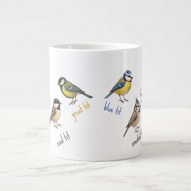 Caneca De Café Grande Bird Mug – Garden Birds Watercolour Coffee Cup (Frente)