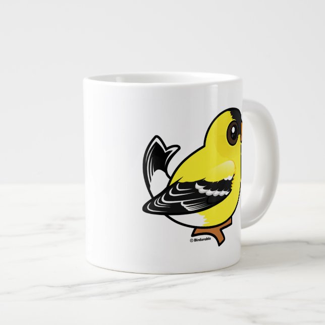 Caneca De Café Grande Birdorable American Goldfinch (Frente Esquerda)