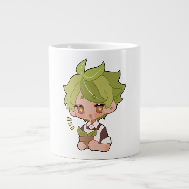 Caneca De Café Grande Biscoito de erva verde (Frente)