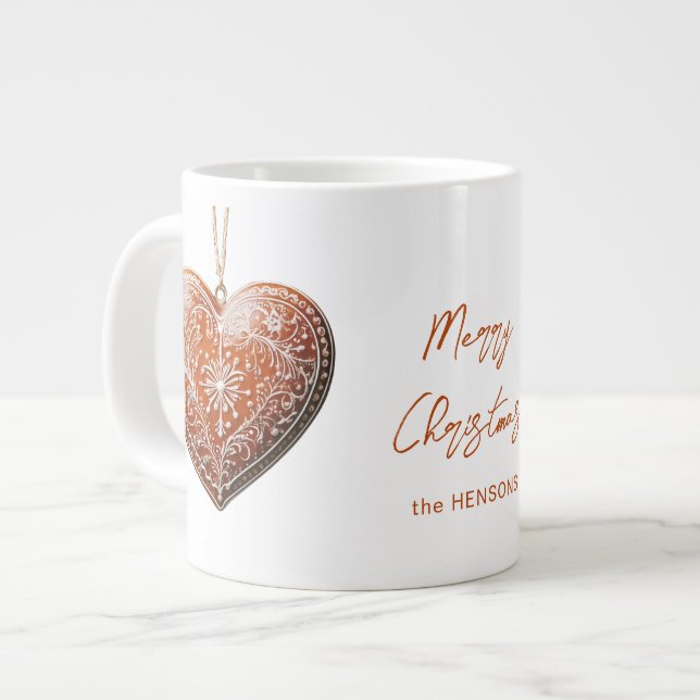 Caneca De Café Grande Biscoito de Natal Russo Decorado Tradicional (Frente Esquerda)