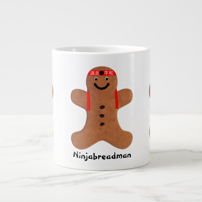 Caneca De Café Grande Biscoito de Ninjabreadman (biscoito) (Frente)