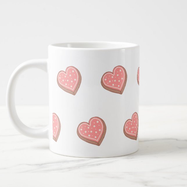 Caneca De Café Grande Biscoitos em forma de coração (Esquerda)