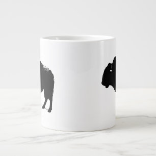 Caneca De Café Grande Bison de Búfalo de Pop Preto e Branco