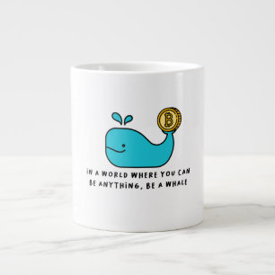 Caneca De Café Grande Bitmoney Whale Crypto Investor & BTC Trading Desig