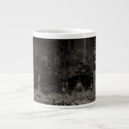Caneca De Café Grande Black and Taupe Distress Skyline Veneice Itália