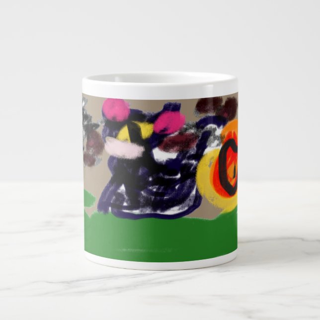 Caneca De Café Grande Black cat Brown (Frente)