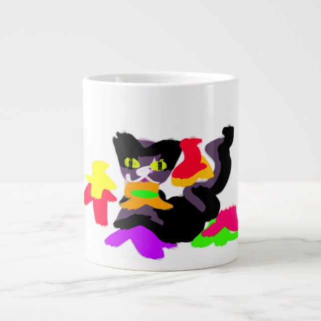 Caneca De Café Grande Black Cat e Autumn (Frente)