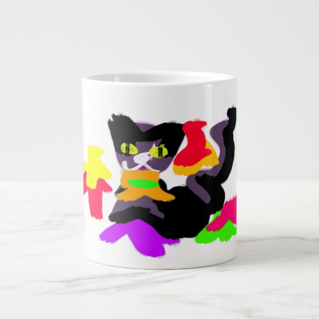 Caneca De Café Grande Black Cat e Autumn (Frente)