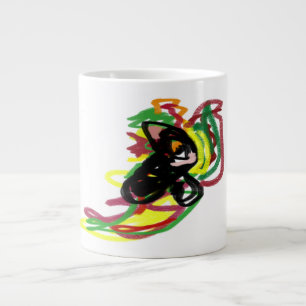 Caneca De Café Grande Black Cat toca outono