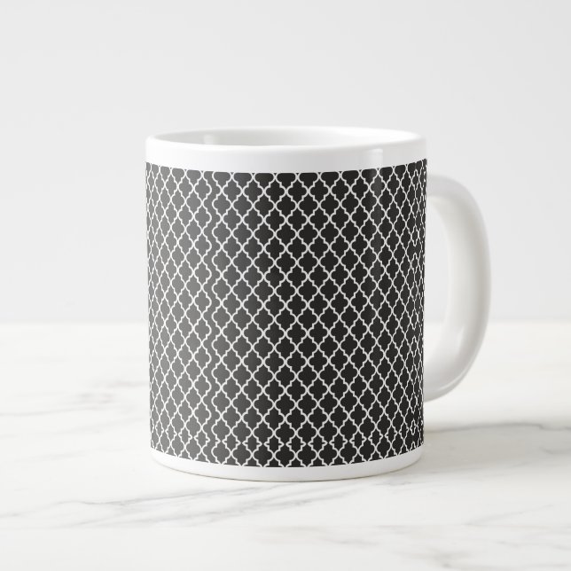 Caneca De Café Grande Black Quatrefoil (Frente Esquerda)