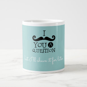 Caneca De Café Grande Black Robin Egg Blue Mustache Humor