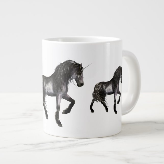 Caneca De Café Grande Black Unicorn Specialty Mugs (Frente Esquerda)