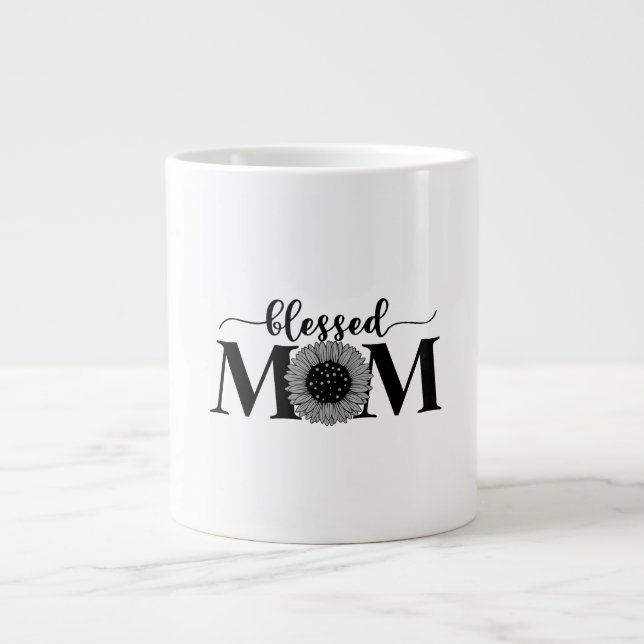 Caneca De Café Grande Blessed Mom (Frente)