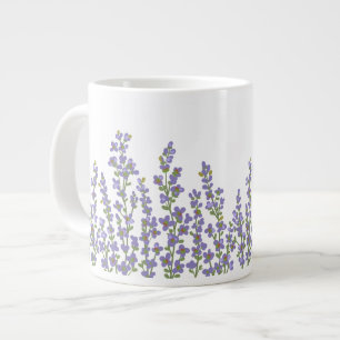 Caneca De Café Grande Blogues Florais Modernos da lavanda