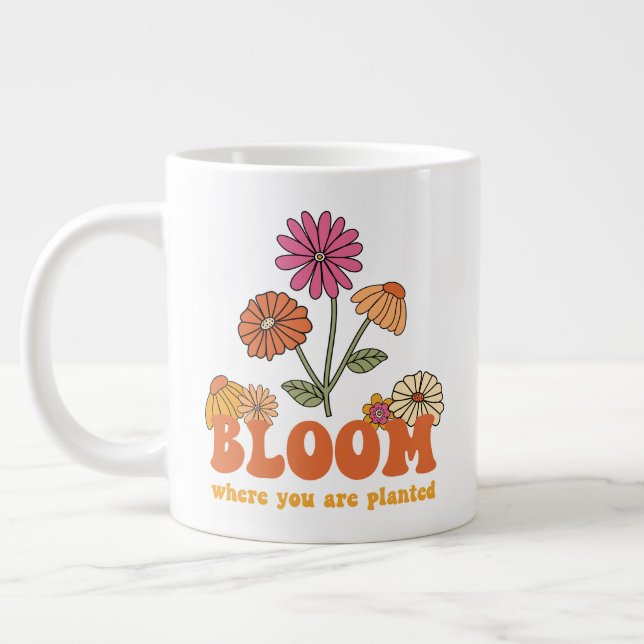 Caneca De Café Grande Bloom onde você está plantado (Esquerda)