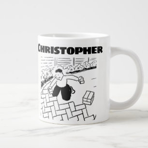 Caneca De Café Grande Bloquear Pavimento ou Bloquear Camada de Proteção 