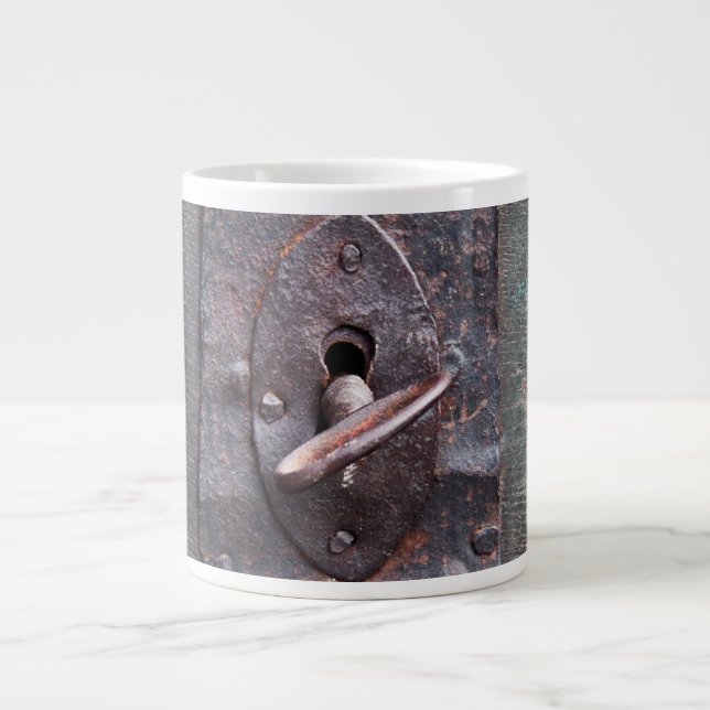 Caneca De Café Grande Bloqueio antigo com chave (Frente)