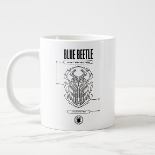 Caneca De Café Grande Blue Beetle Scarab Tech Graphic